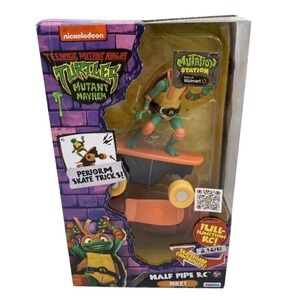 Funrise TMNT Mutant Mayhem Mikey Half Pipe RC Skateboard Toy Green New